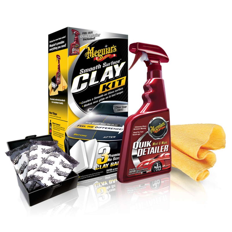 Meguiar's Smooth Surface Clay Kit - Kit de décontamination avec